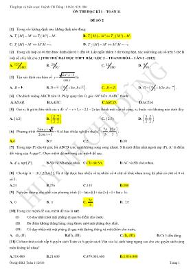 Ôn thi học kì 1  Toán lớp 11